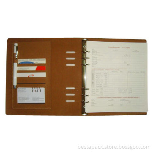 Premium Diary with PU Leather Cover and 6 E-ring Metal Binder